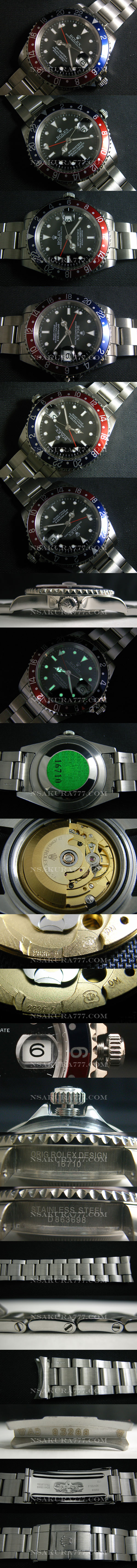 レプリカ時計ロレックス GMT マスター2836搭載 .赤針単独作動 - ウインドウを閉じる