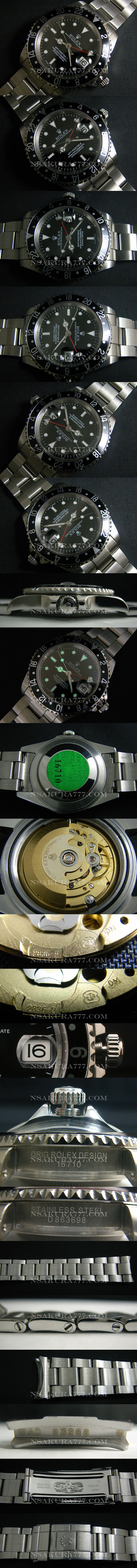 レプリカ時計ロレックス GMT マスター2836搭載 ,赤針単独作動 - ウインドウを閉じる