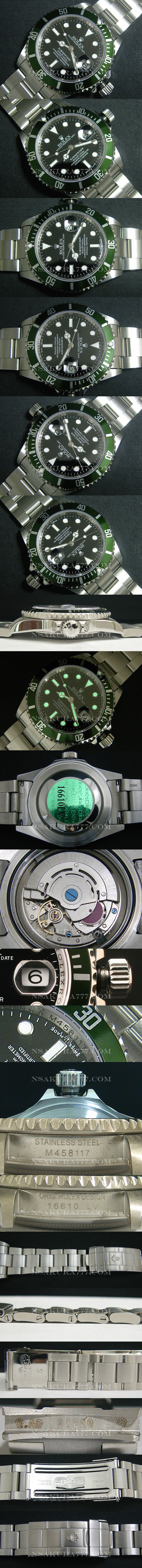 レプリカ時計 ロレックス グリーンサブマリーナ Asian 21600振動 オートマティック(自動巻き) - ウインドウを閉じる