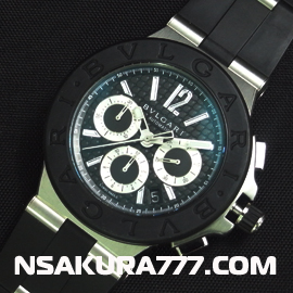 レプリカ時計ブルガリ ディアゴノ クロノグラフ Asian 7751搭載 28800振動