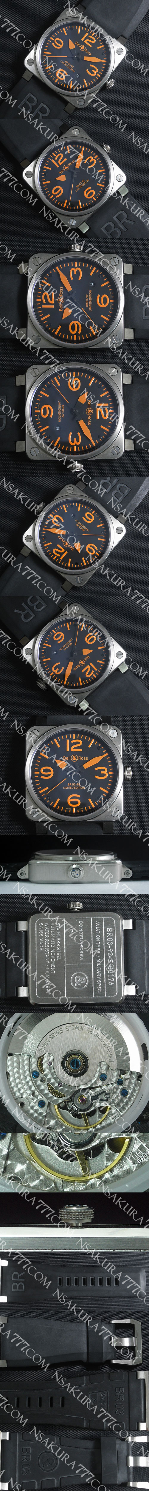 レプリカ時計ベル&ロス BR 03-92 Swiss 2836-2 カスタム ムーブメント搭載 - ウインドウを閉じる