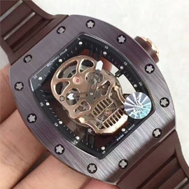 レプリカ時計新作リシャール・ミル トゥールビヨン スカルSWISS ETA 2671搭載（KV工場製品）